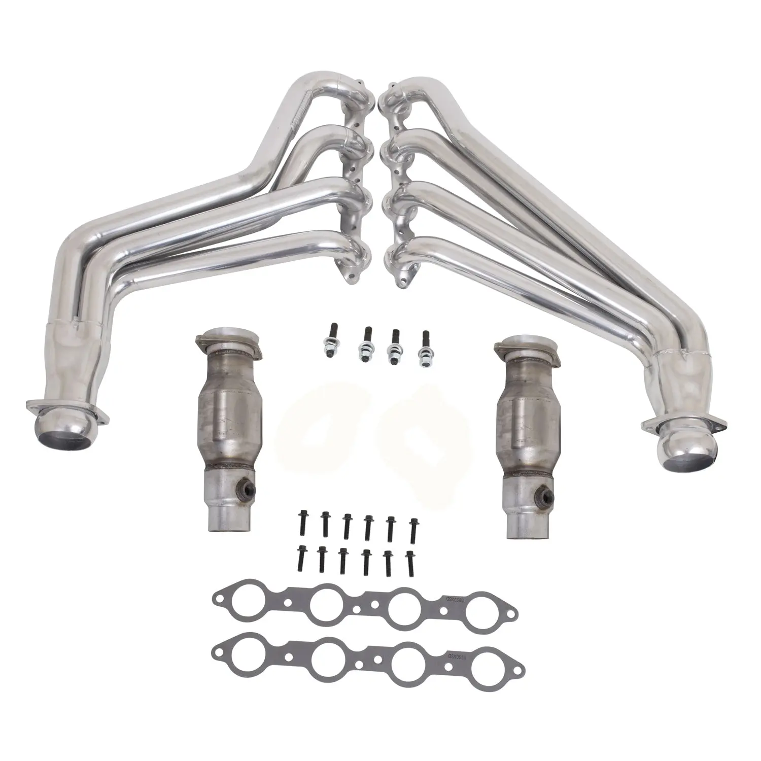 Chevrolet Camaro SS ZL1 6.2 1-3/4 Full Length Exhaust Headers With High Flow Cats Polished Silver Ceramic 10-15 - Reconditioned
