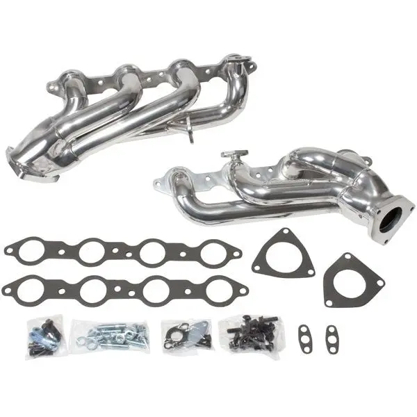 Chevrolet GM Truck SUV 4.8 5.3 1-3/4 Shorty Exhaust Headers Polished Silver Ceramic 99-13 - Reconditioned