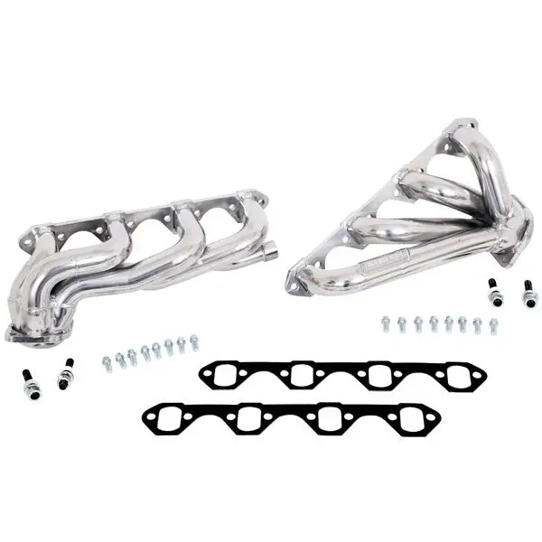 Ford F150 351 5.8 1-5/8 Shorty Exhaust Headers Polished Silver Ceramic 87-95