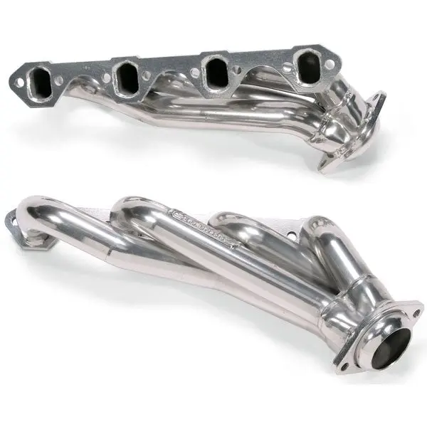 Ford Mustang 351 Swap 1-5/8 Shorty Exhaust Headers Polished Silver Ceramic 79-93 - Image 2