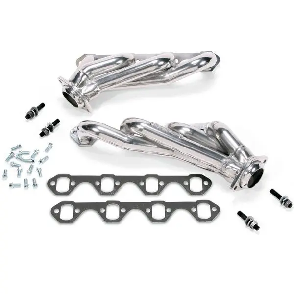 Ford Mustang 351 Swap 1-5/8 Shorty Exhaust Headers Polished Silver Ceramic 79-93 - Reconditioned