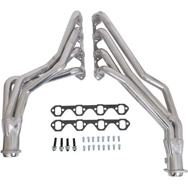 Ford Mustang 5.0 1-5/8 Long Tube Exhaust Headers Automatic Trans Polished Silver Ceramic 79-93 - Reconditioned