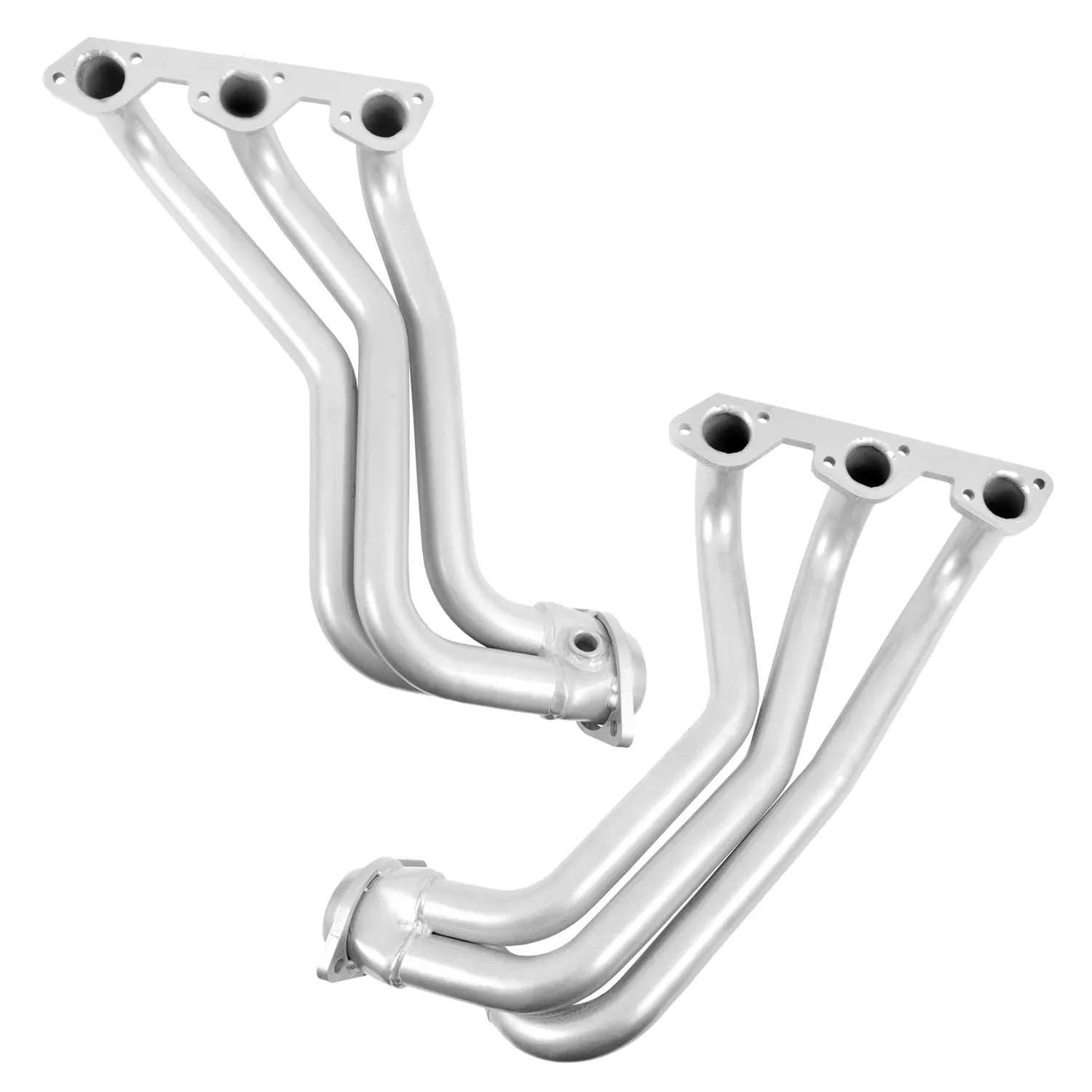 Jeep Wrangler 3.8 1-5/8 Long Tube Exhaust Headers With High Flow Cats Polished Silver Ceramic 07-11 - Reconditioned - Image 3